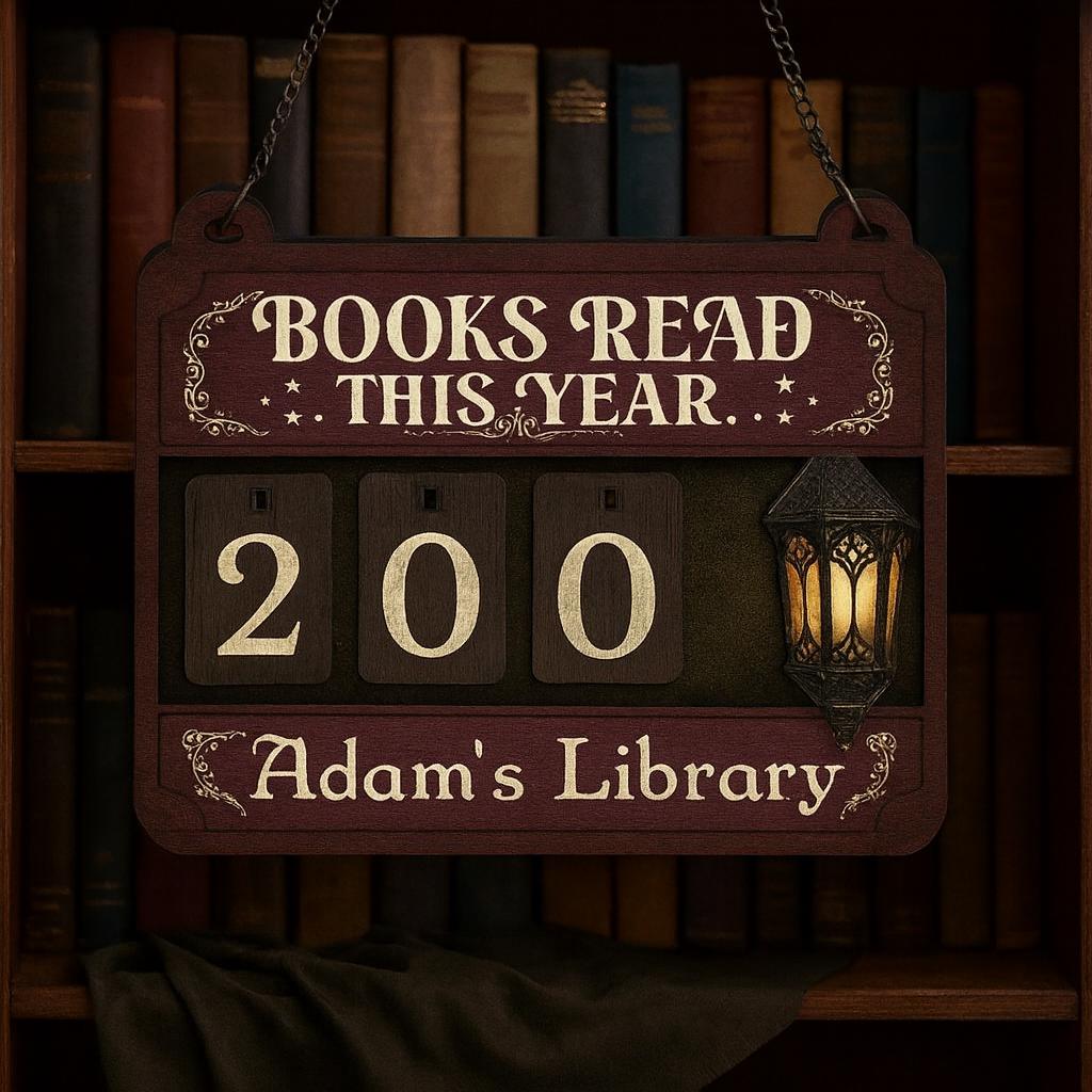 Custom Wooden Book Tracker Sign Personalized Reading Log Library Decor