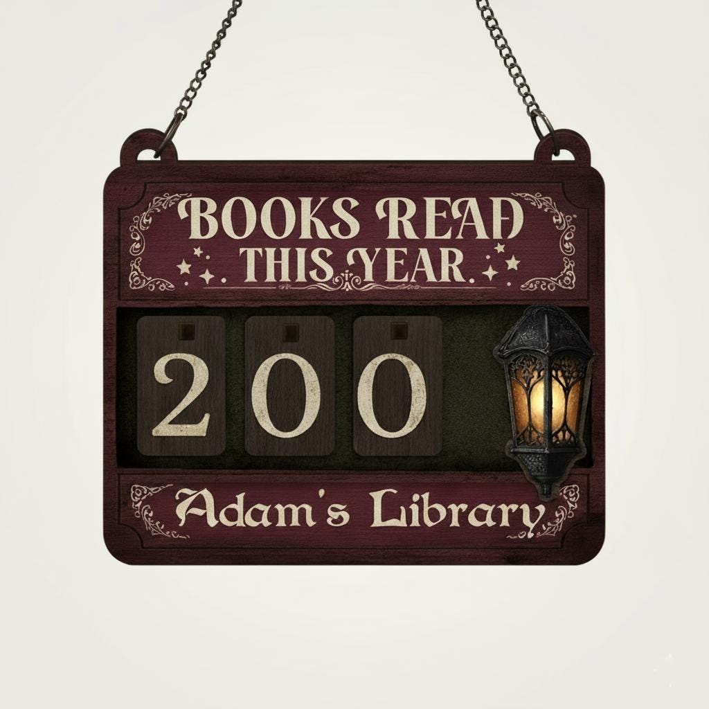 Custom Wooden Book Tracker Sign Personalized Reading Log Library Decor