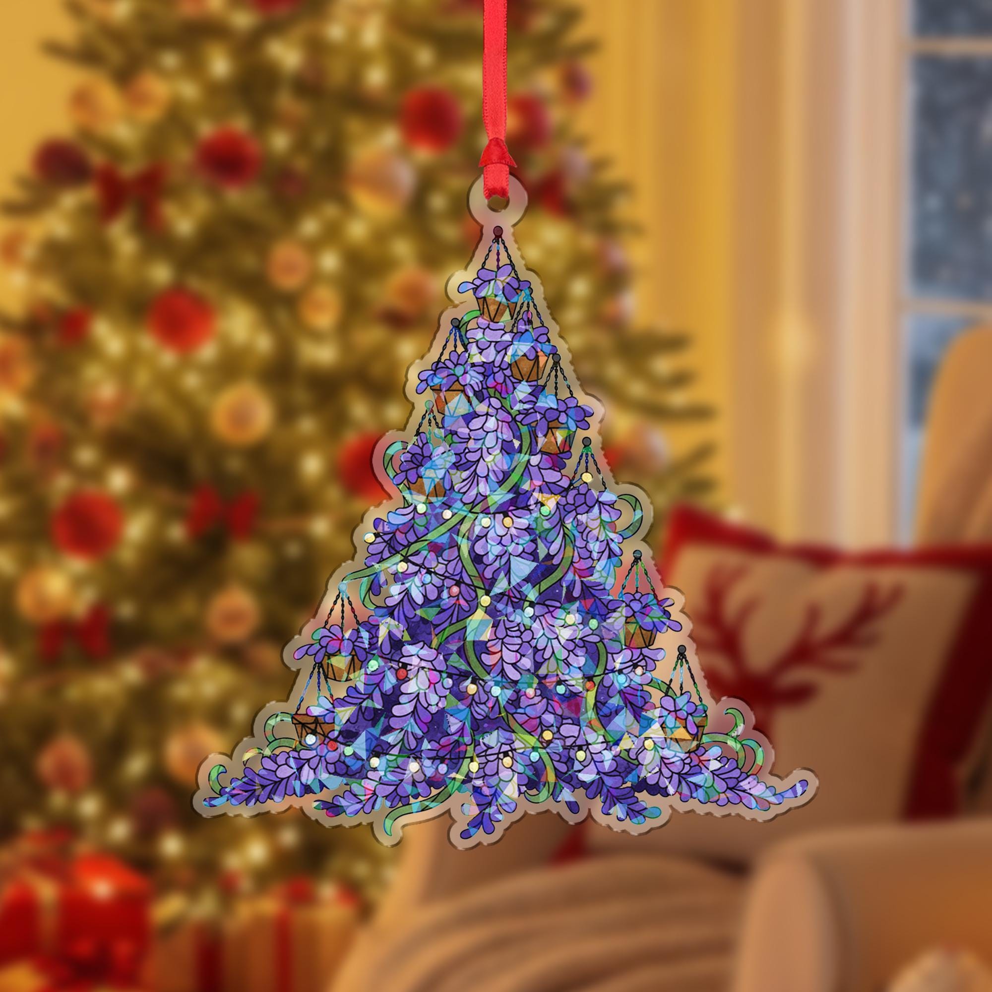 Wisteria Christmas Tree Ornament – Purple Floral Holiday Decoration