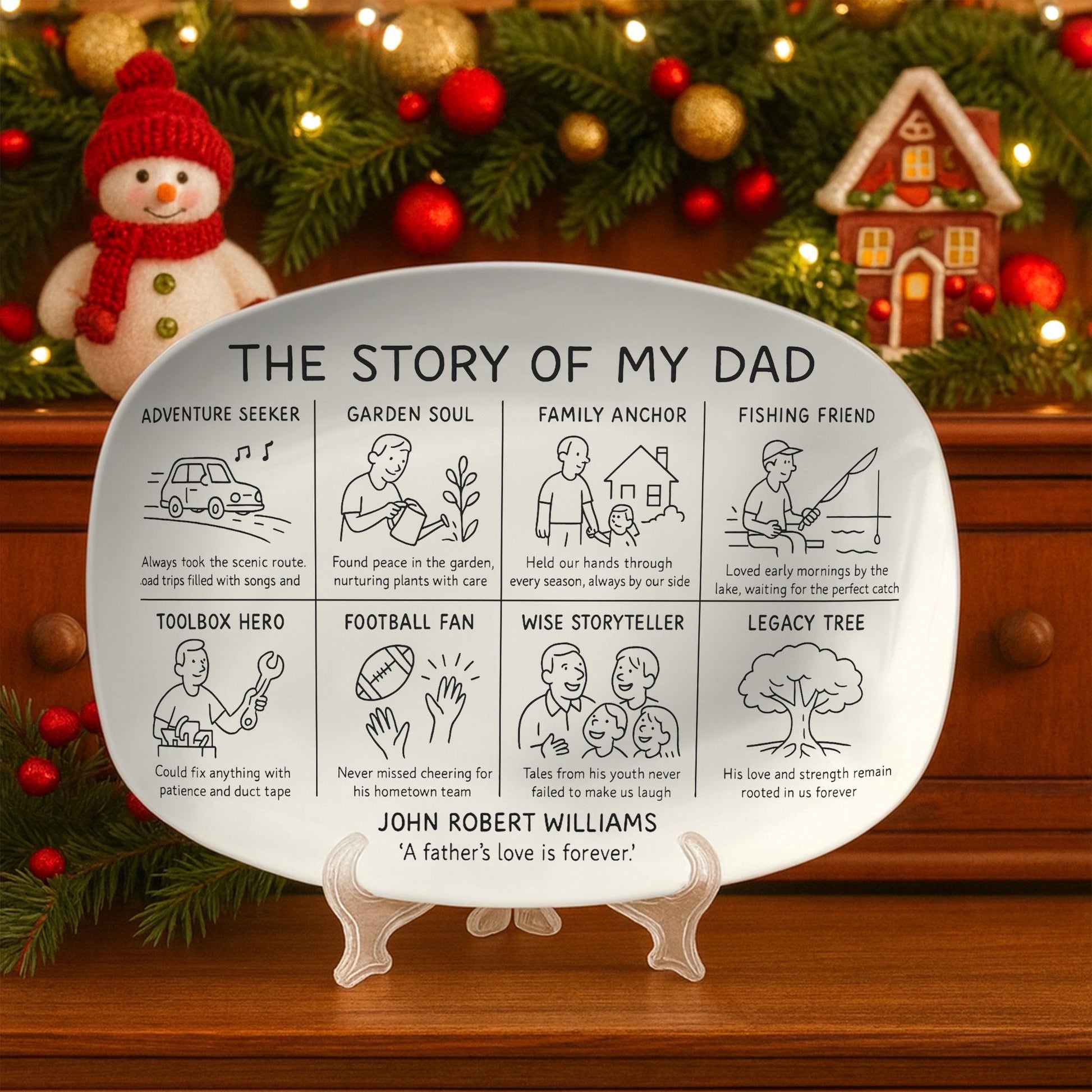 Personalized Memorial Dad Platter: Story of My Dad Remembrance Gift