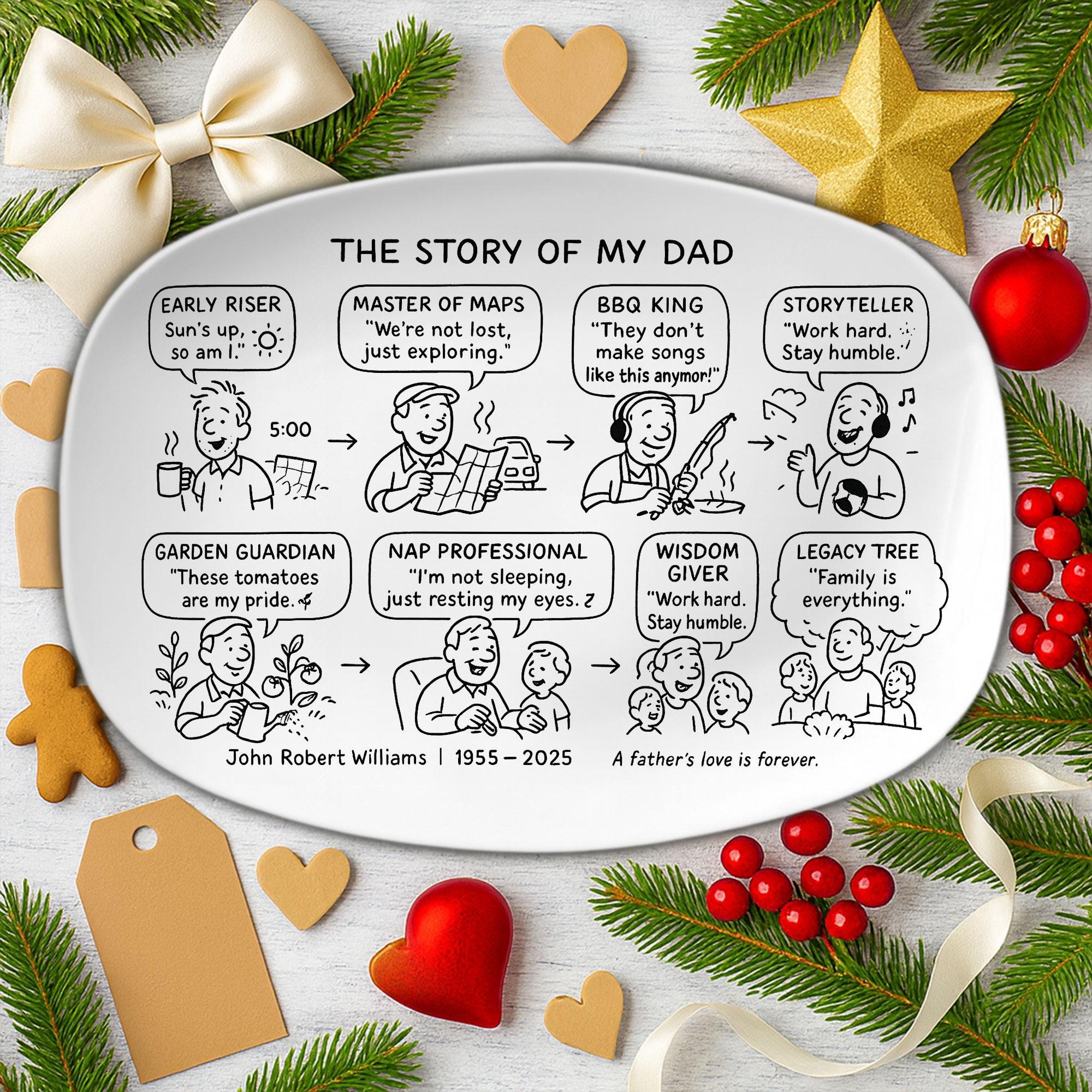 Personalized Memorial Dad Platter: Story of My Dad Remembrance Gift