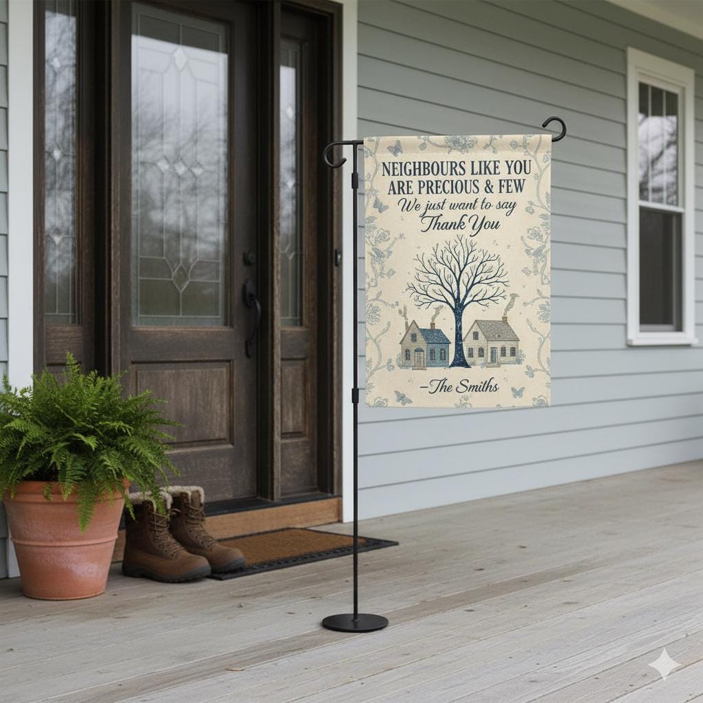 Personalized Neighbor Gift Garden Flag – Thank You Outdoor Yard Decor