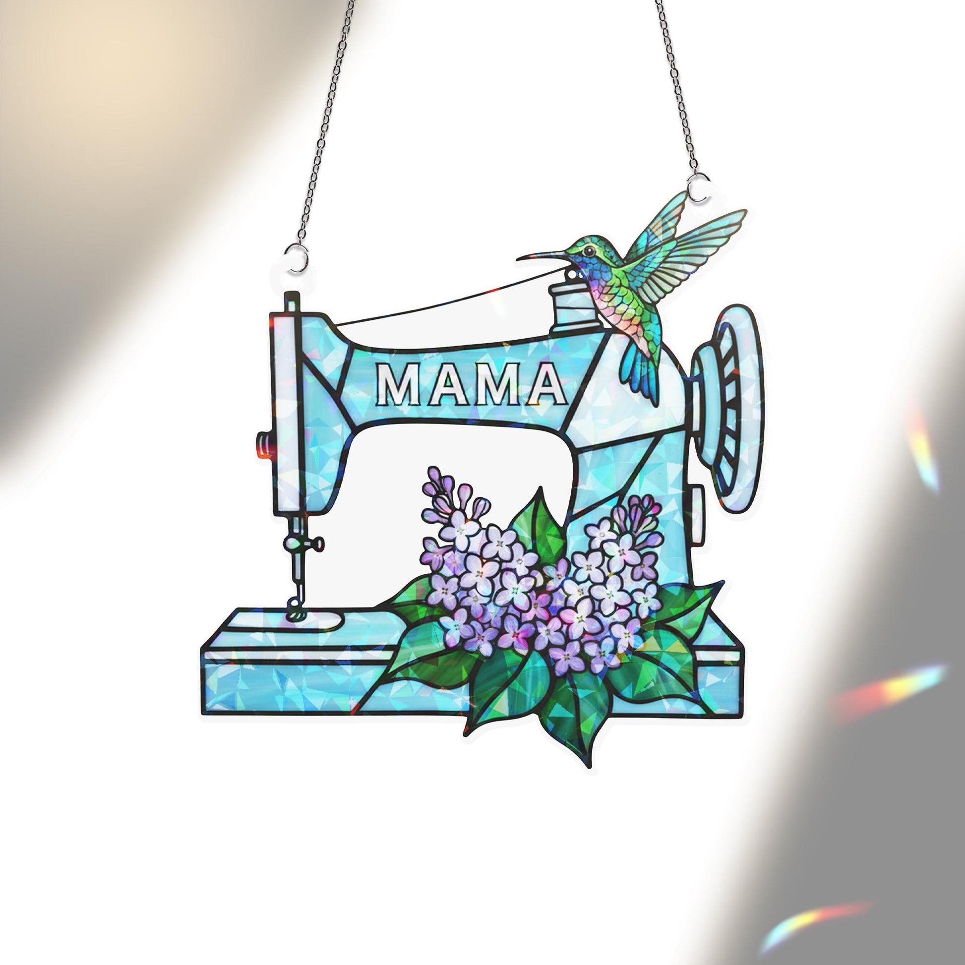 Sewing Machine Hummingbird Window Hanging –  Mama Memorial Gift Home Decor