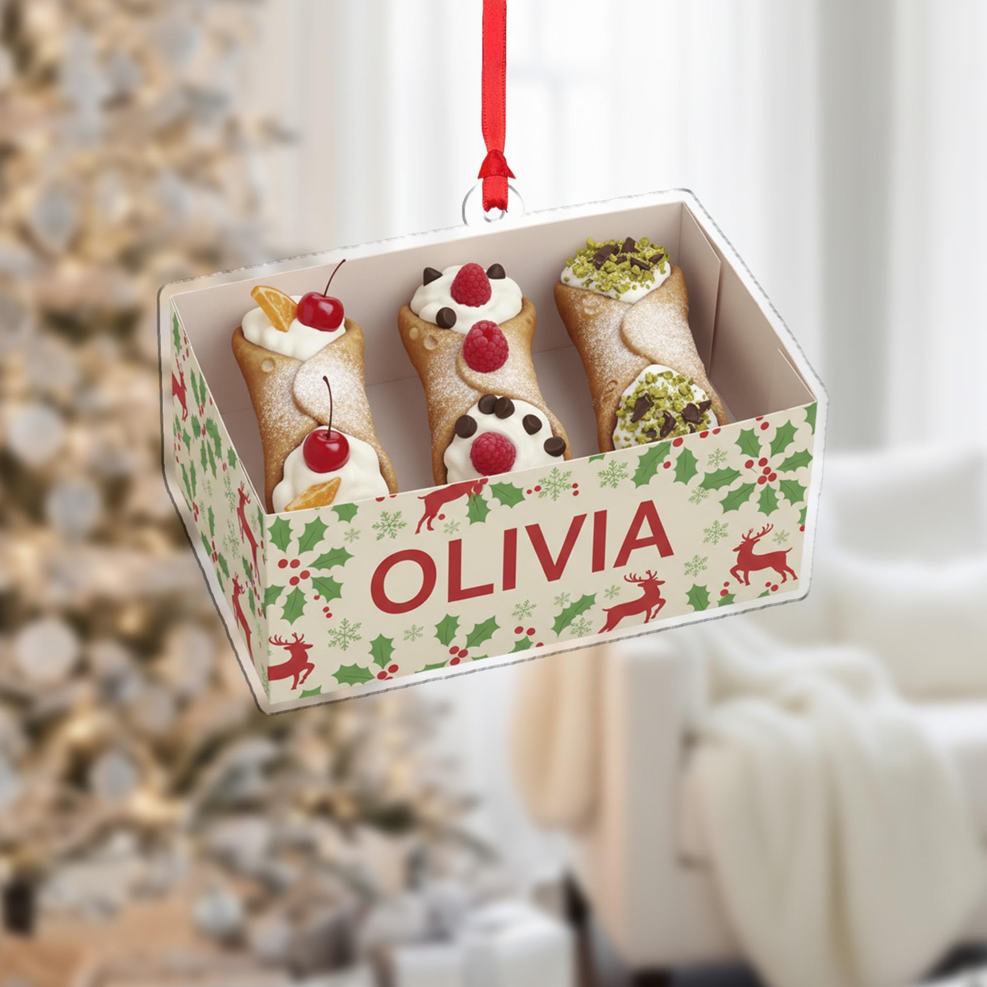 Cannoli Ornament – Personalized Italian Pastry Christmas Tree Decoration
