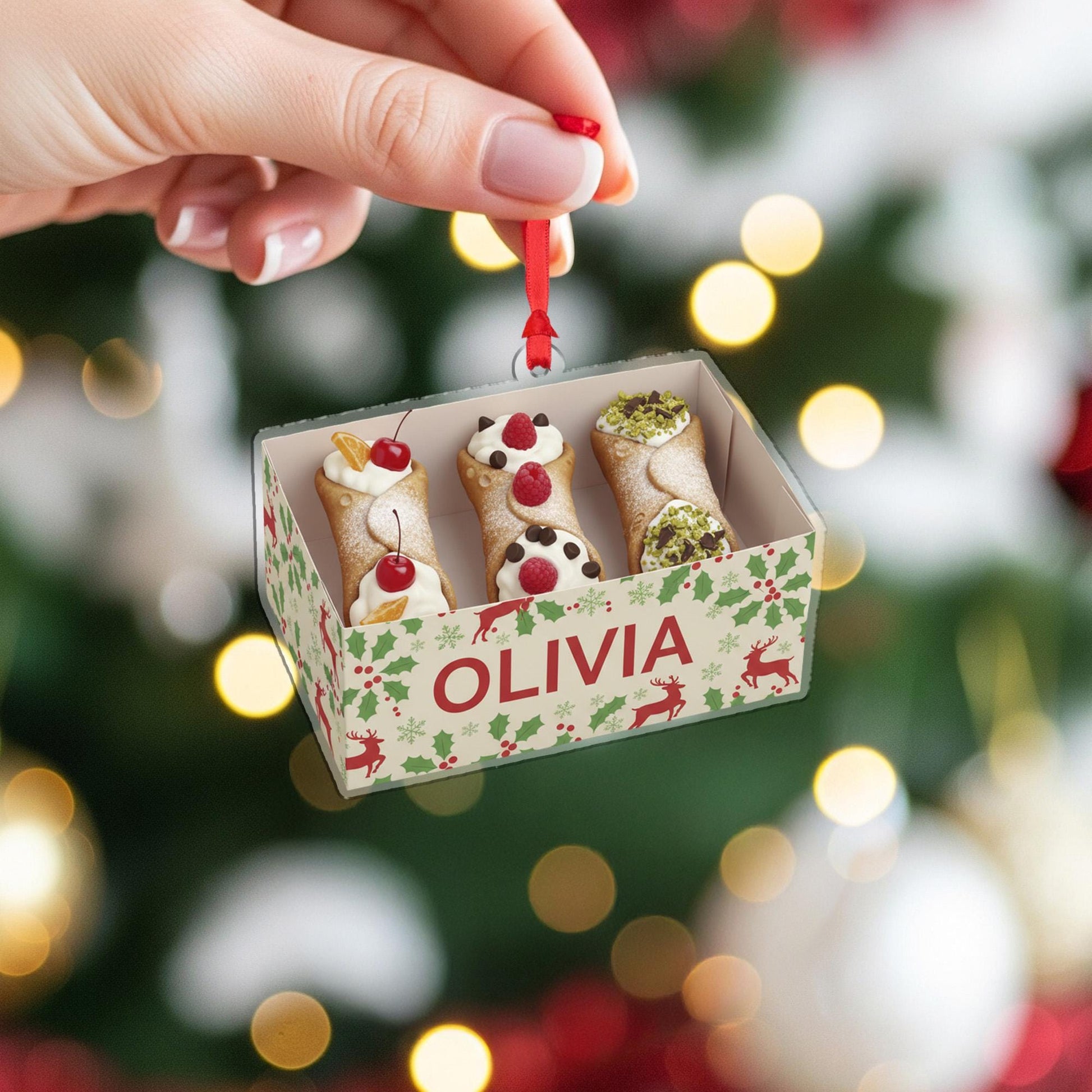 Cannoli Ornament – Personalized Italian Pastry Christmas Tree Decoration
