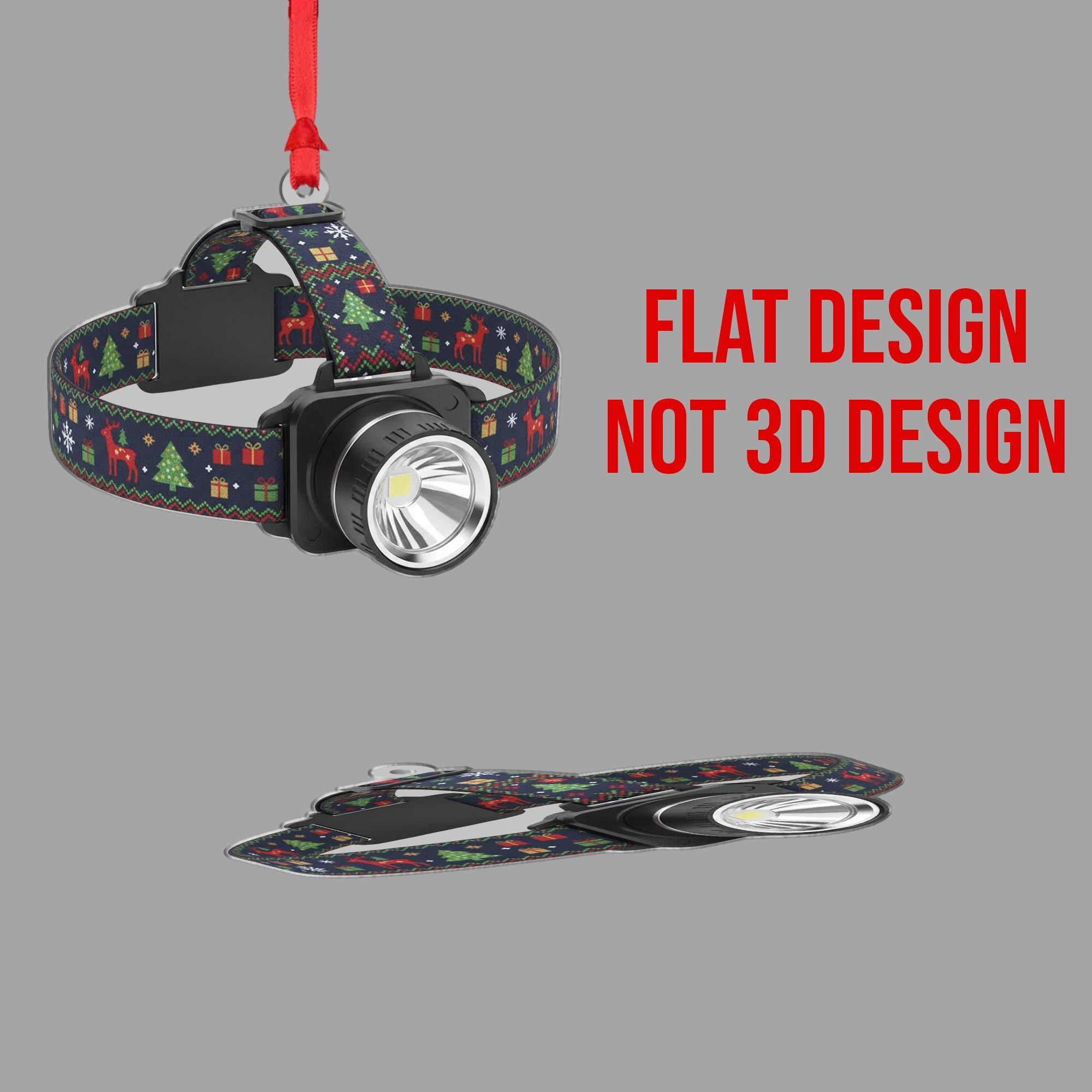 Headlamp Christmas Ornament – Holiday Tree Decoration with Festive Strap Design