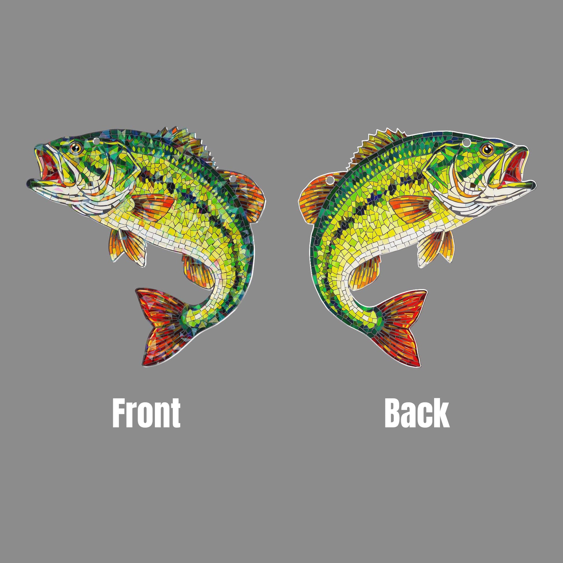 Holographic Largemouth Bass Suncatcher: Fisher Acrylic Window Hanging