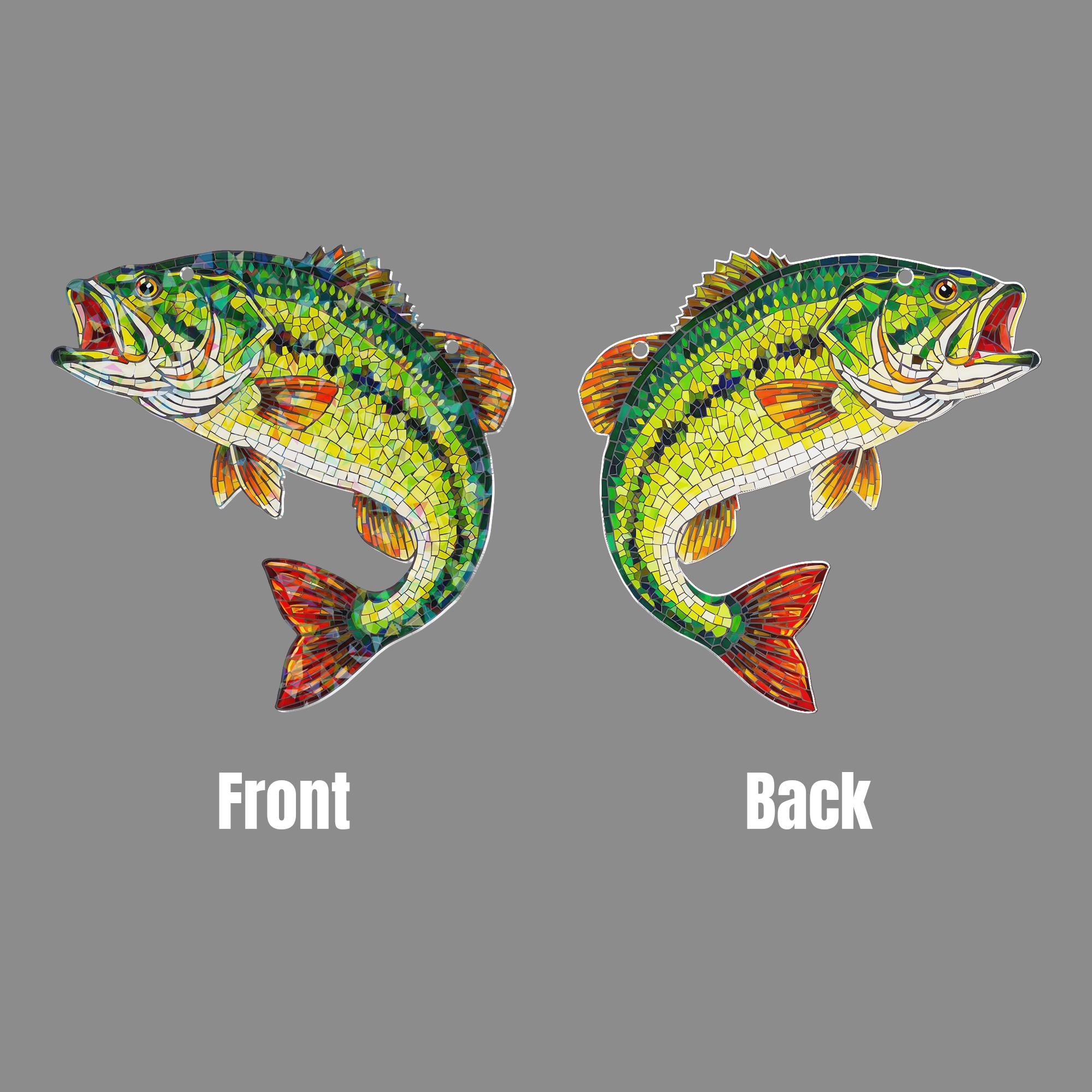 Holographic Largemouth Bass Suncatcher: Fisher Acrylic Window Hanging