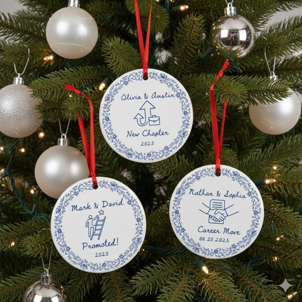 Personalized Ceramic Ornament - Custom New Chapter, Promotion, Career Move Keepsake