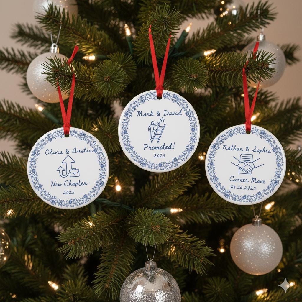 Personalized Ceramic Ornament - Custom New Chapter, Promotion, Career Move Keepsake