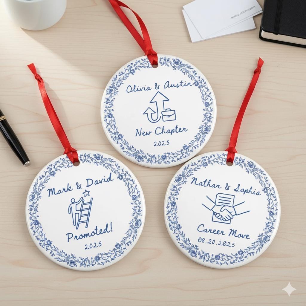 Personalized Ceramic Ornament - Custom New Chapter, Promotion, Career Move Keepsake