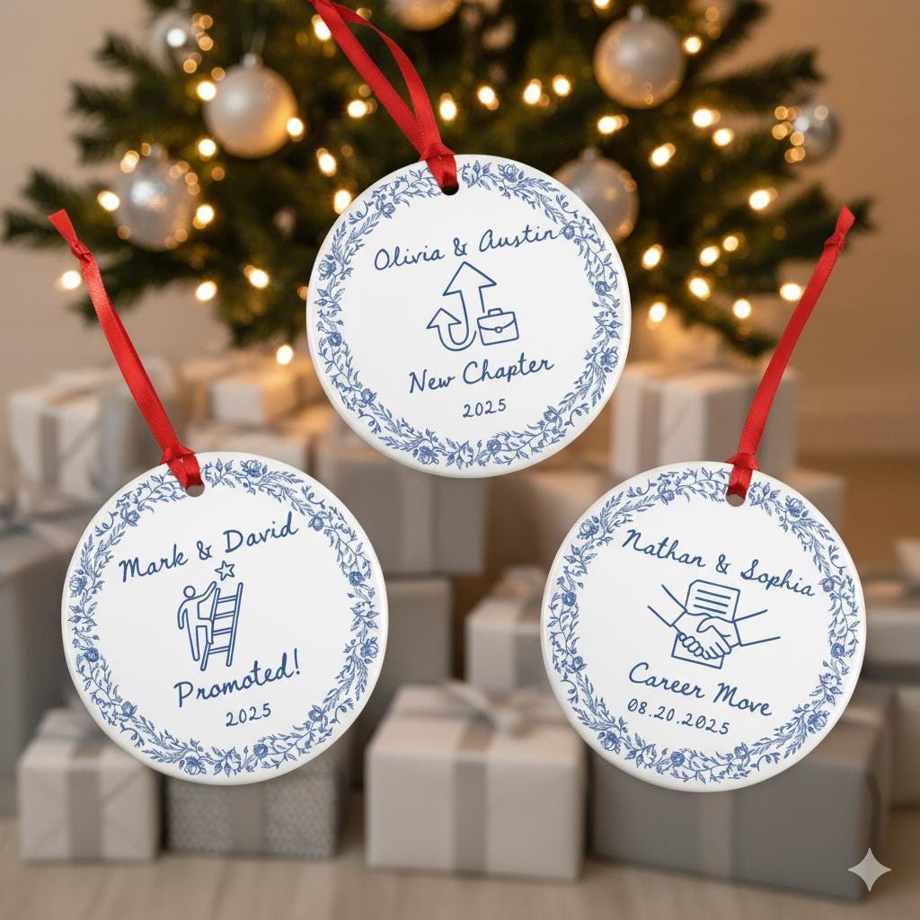 Personalized Ceramic Ornament - Custom New Chapter, Promotion, Career Move Keepsake