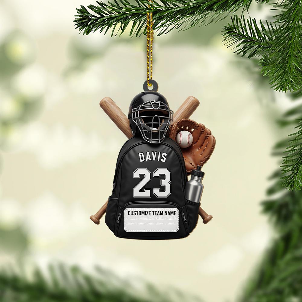 Personalized Baseball Ornament – Custom Jersey Number, Team Name & Player Gift,