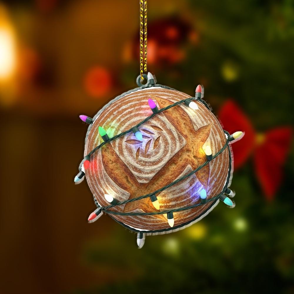 Bread Ornament – Artisan Sourdough Christmas Tree Decoration, Funny Foodie Holiday Gift