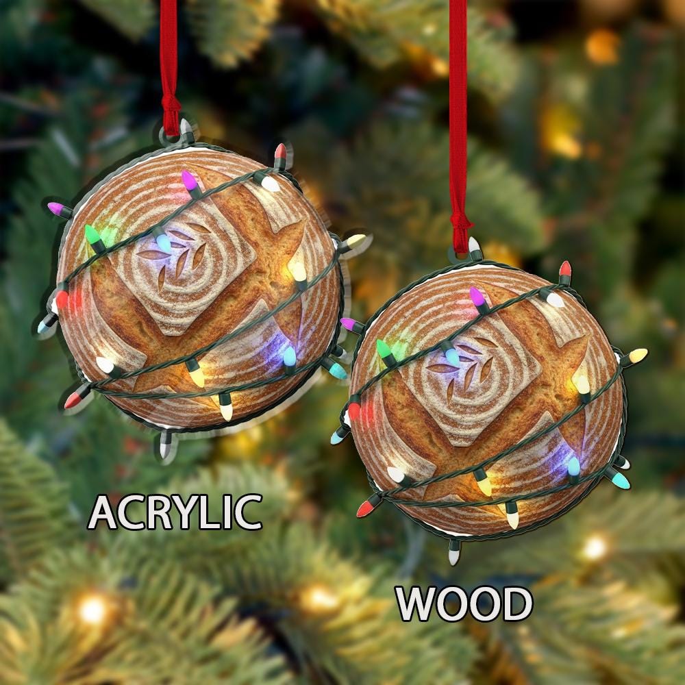 Bread Ornament – Artisan Sourdough Christmas Tree Decoration, Funny Foodie Holiday Gift