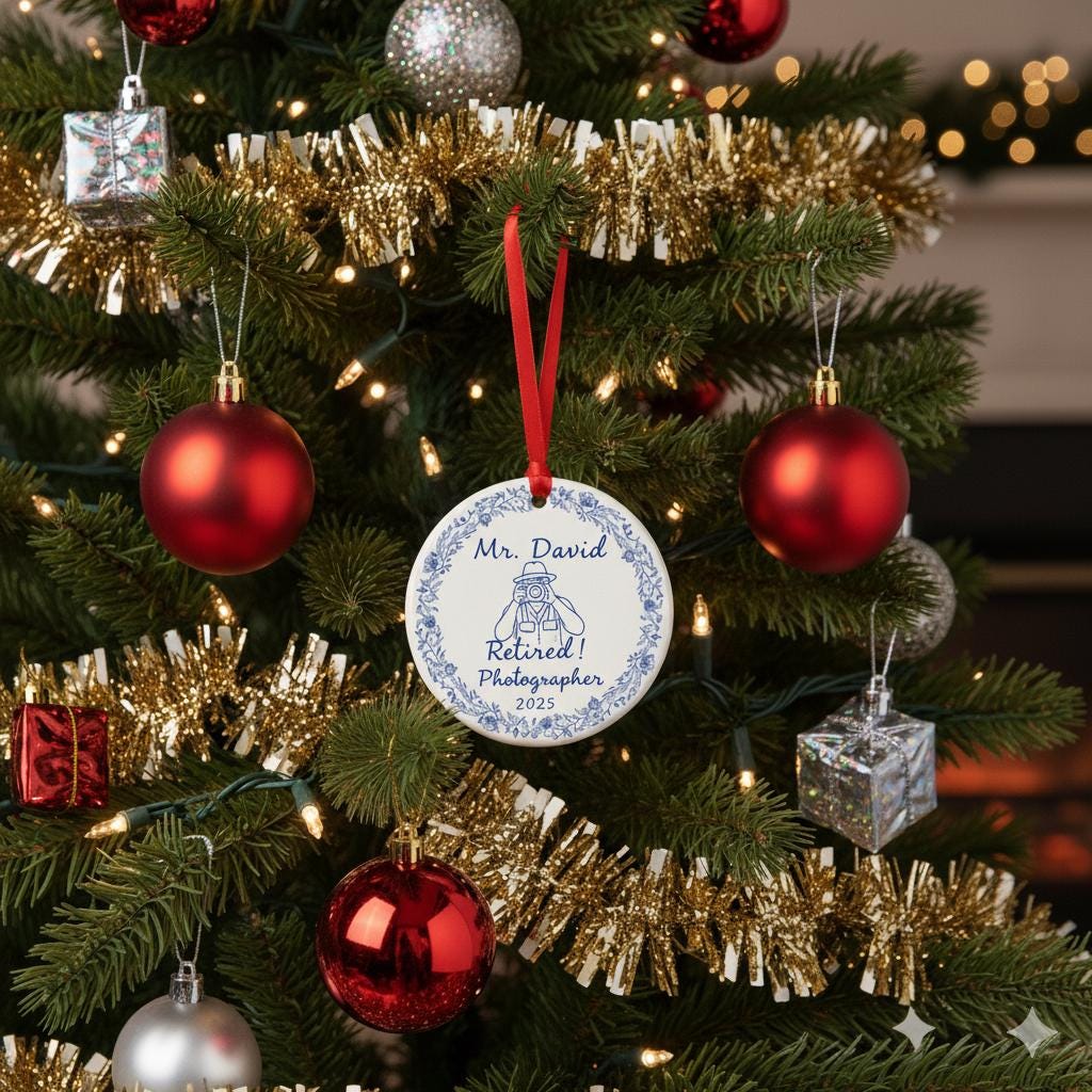 Personalized Retirement Ornament – Custom Career Ceramic Keepsake