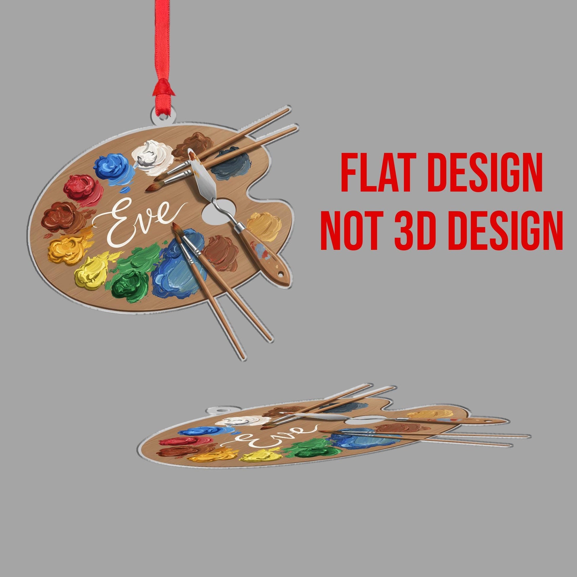Personalized Artist Palette Ornament – Paintbrush and Color Design
