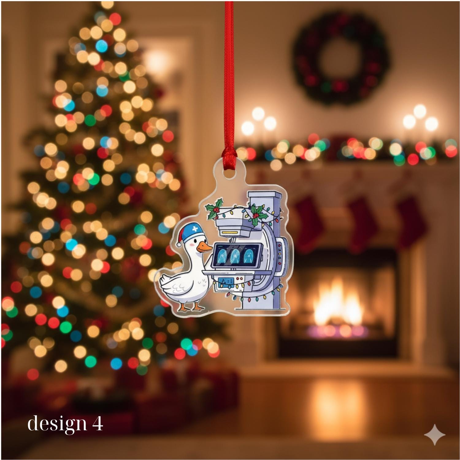 Radiology Christmas Ornament – Goose with X-Ray MRI CT Scan Holiday Tree Decor