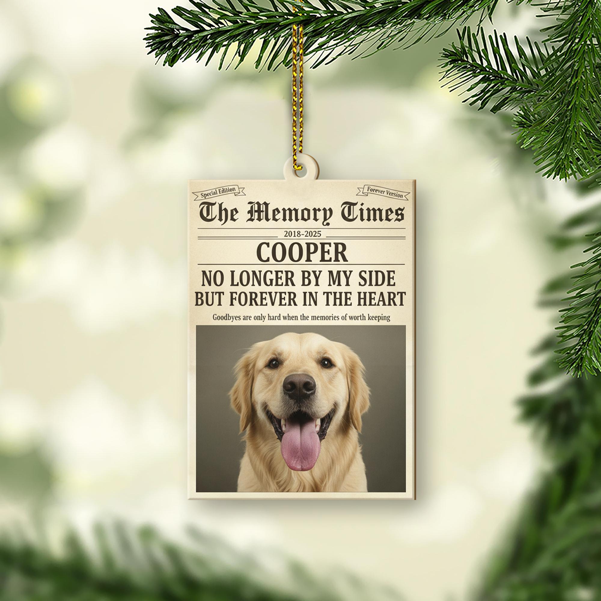 Personalized Pet Memorial Ornament – Custom Dog Photo Remembrance Christmas Decoration