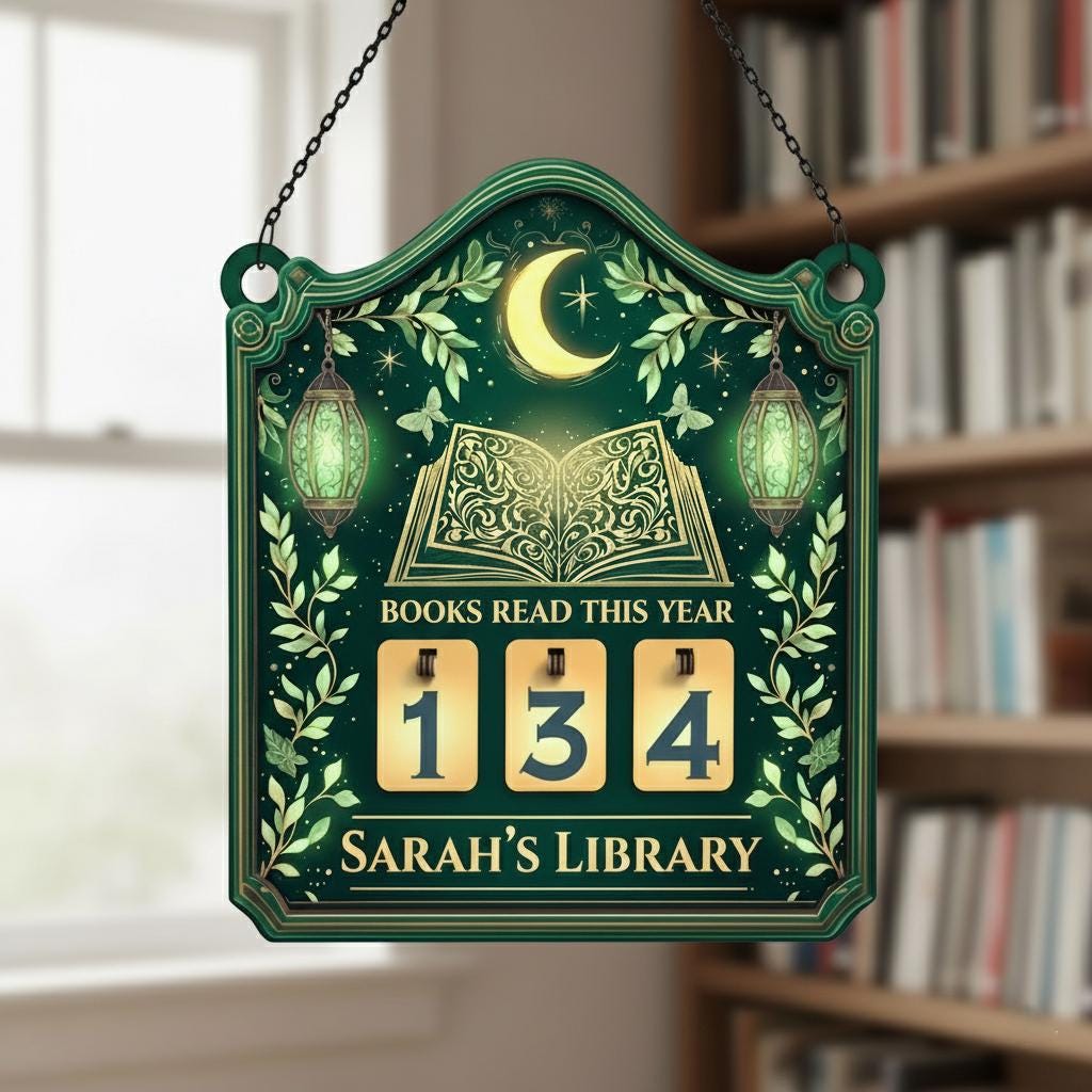 Custom Book Tracker Sign Personalized Reading Log Library Decor