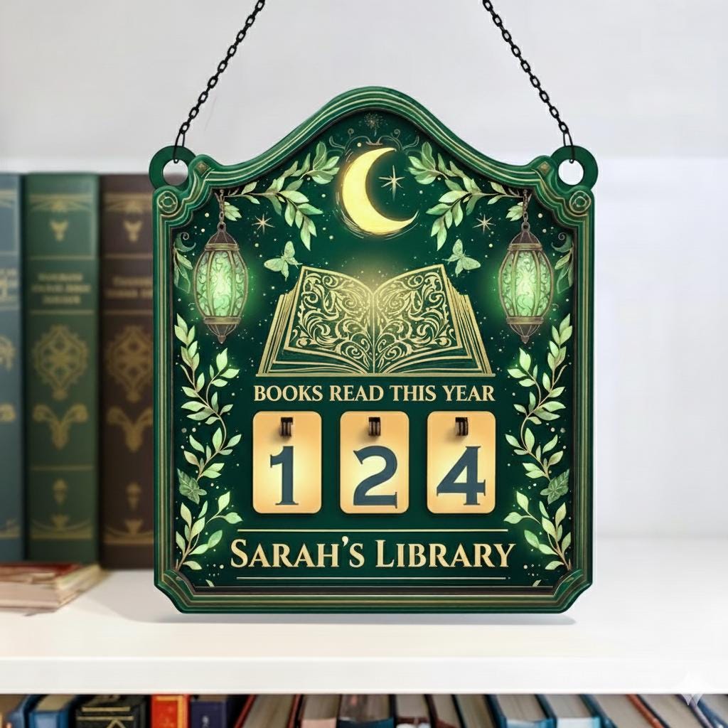 Custom Book Tracker Sign Personalized Reading Log Library Decor