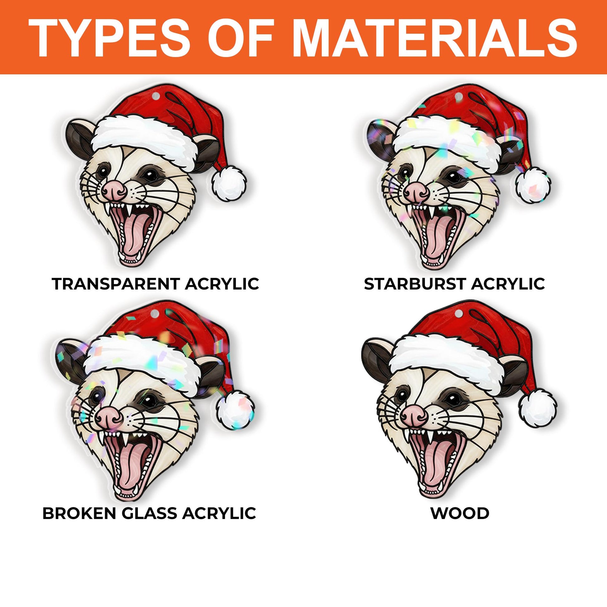 Christmas Possum Earrings – Funny Holiday Animal Jewelry Gift