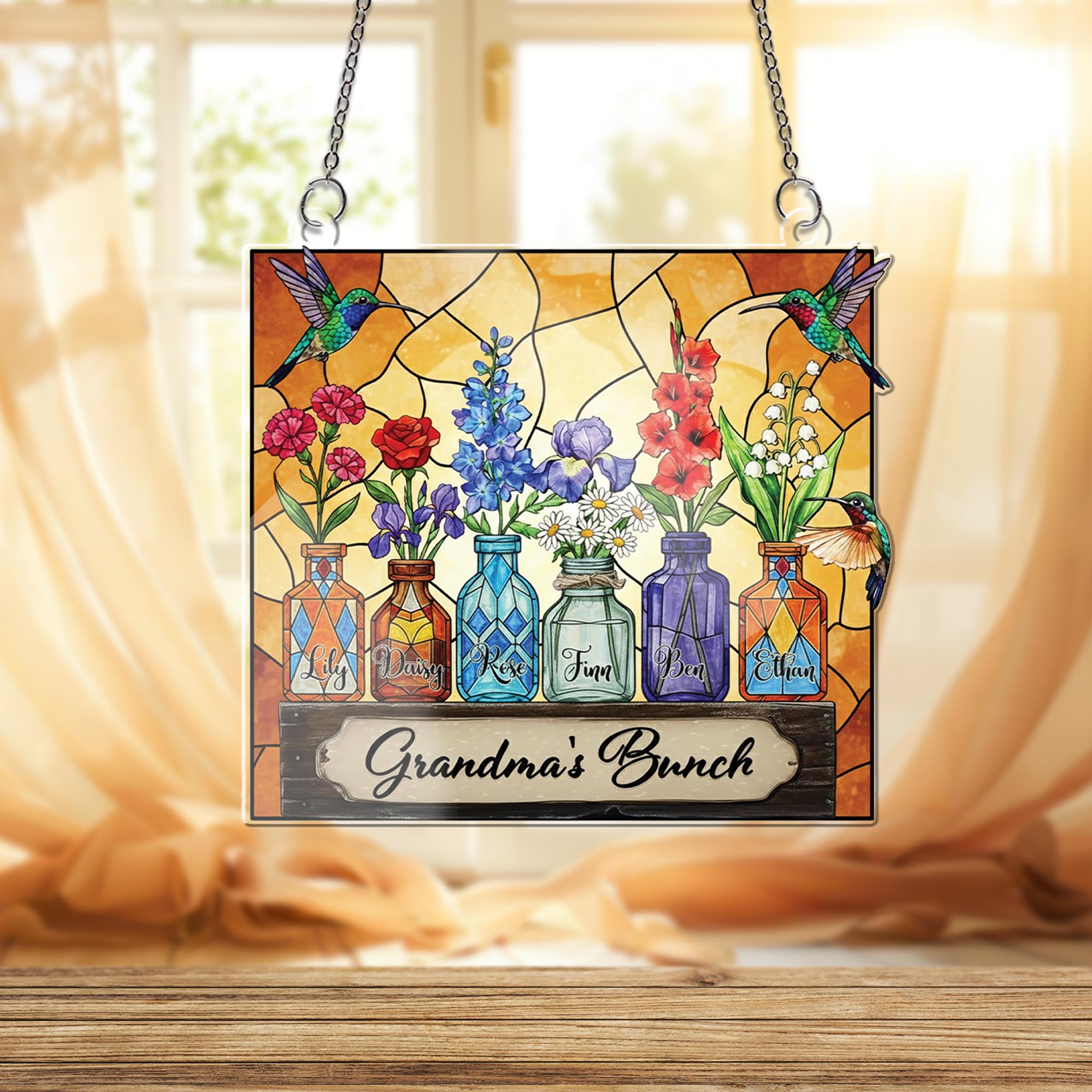 Custom Birth Month Flower Window Hanging Personalized Acrylic Decor