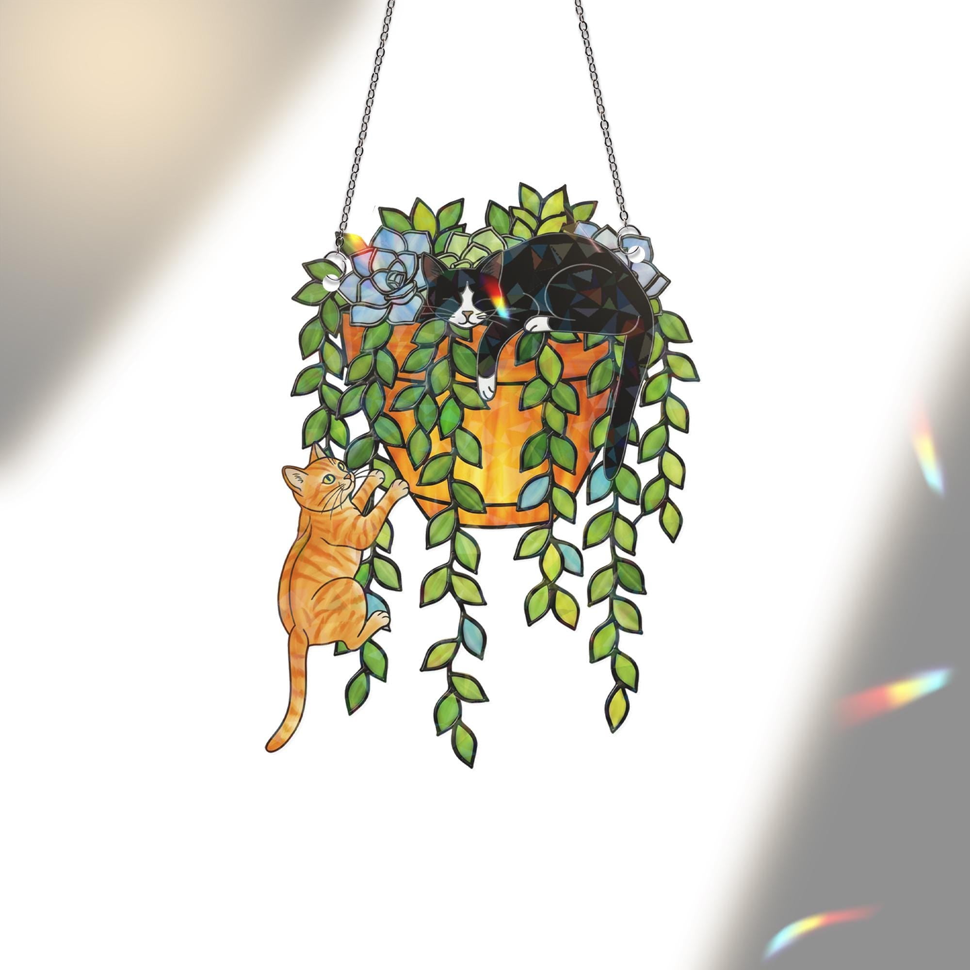 Custom Cat Breed Suncatcher – Holographic Window Hanging for Cat Lovers