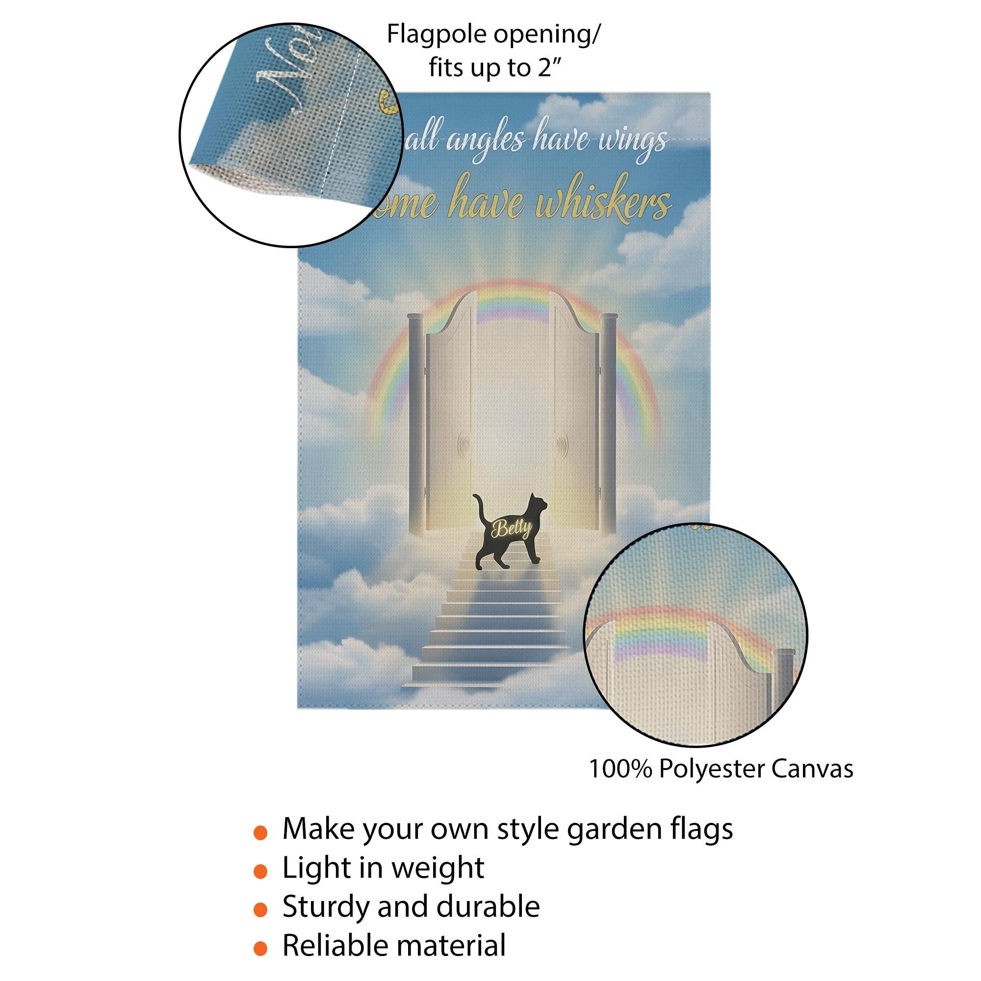 Personalized Cat Memorial Garden Flag: Rainbow Bridge Pet Loss Decor
