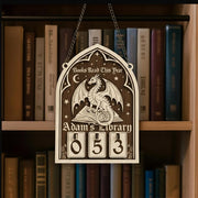 Custom Fantasy Book Tracker Wooden Library Sign Reading Log Decor