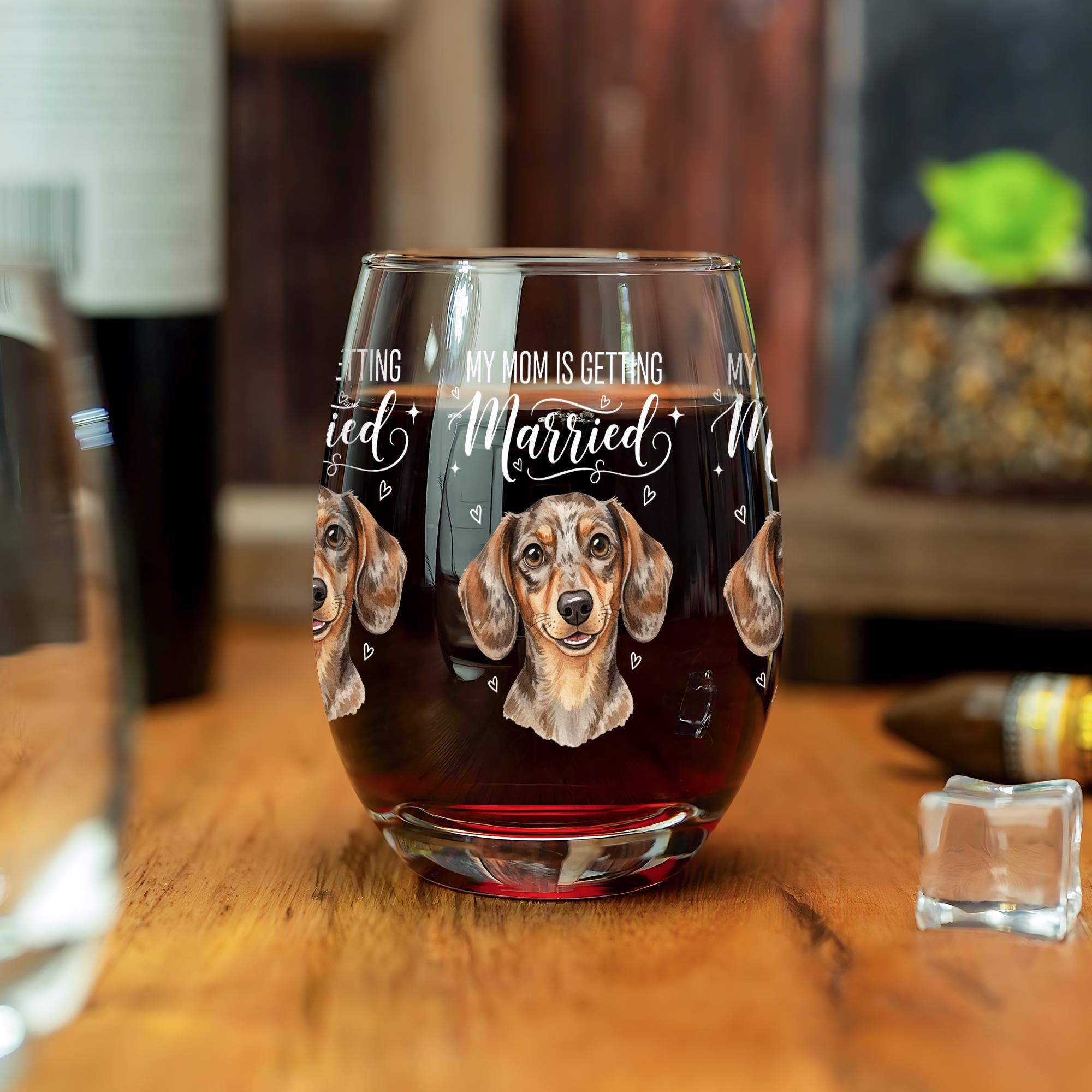 Custom Pet Portrait Wine Glass: Wedding Celebration Gift
