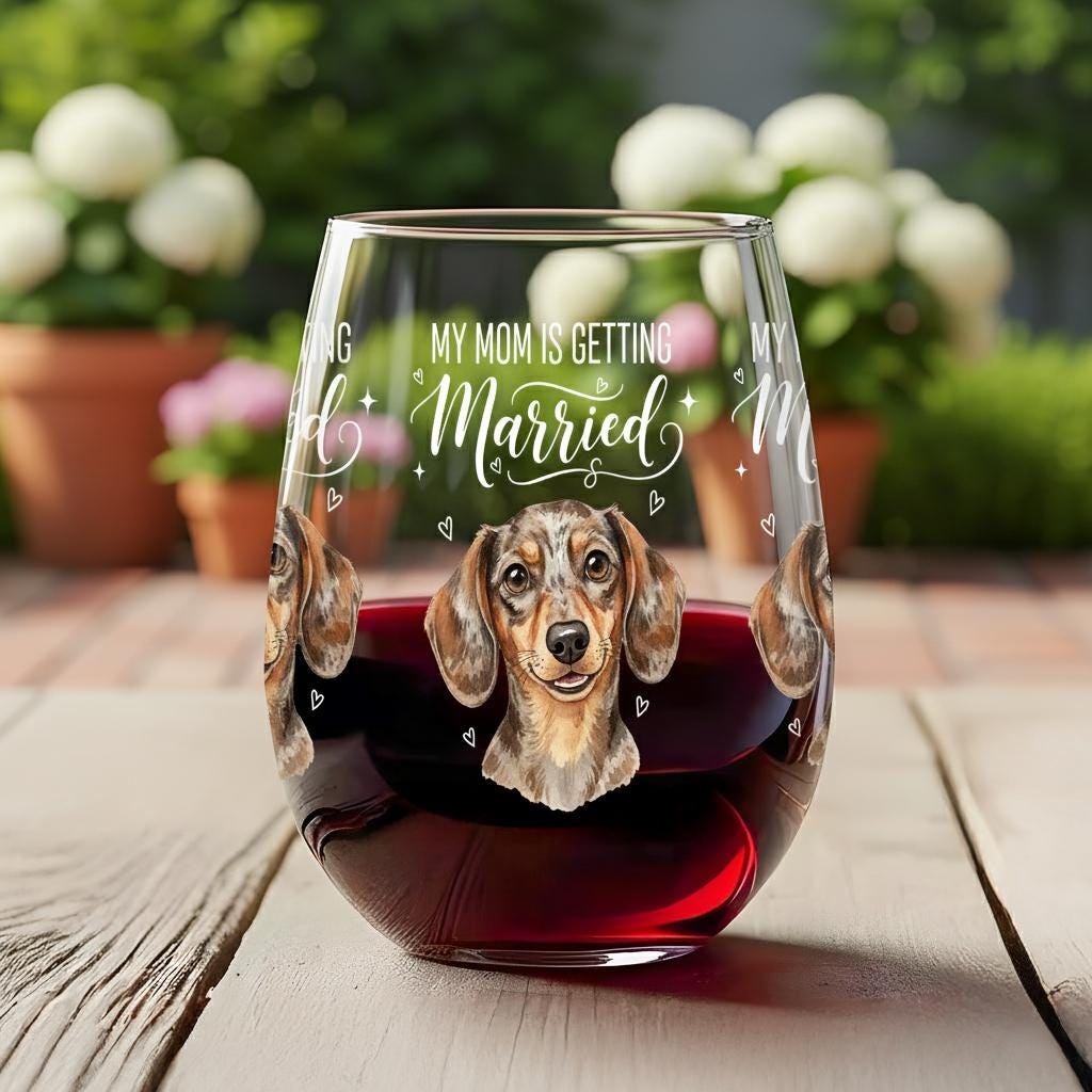Custom Pet Portrait Wine Glass: Wedding Celebration Gift