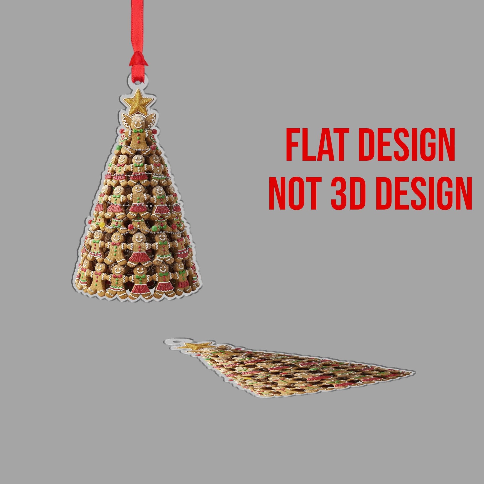 Gingerbread Cookie Christmas Tree Ornament – Hanging Holiday Decoration