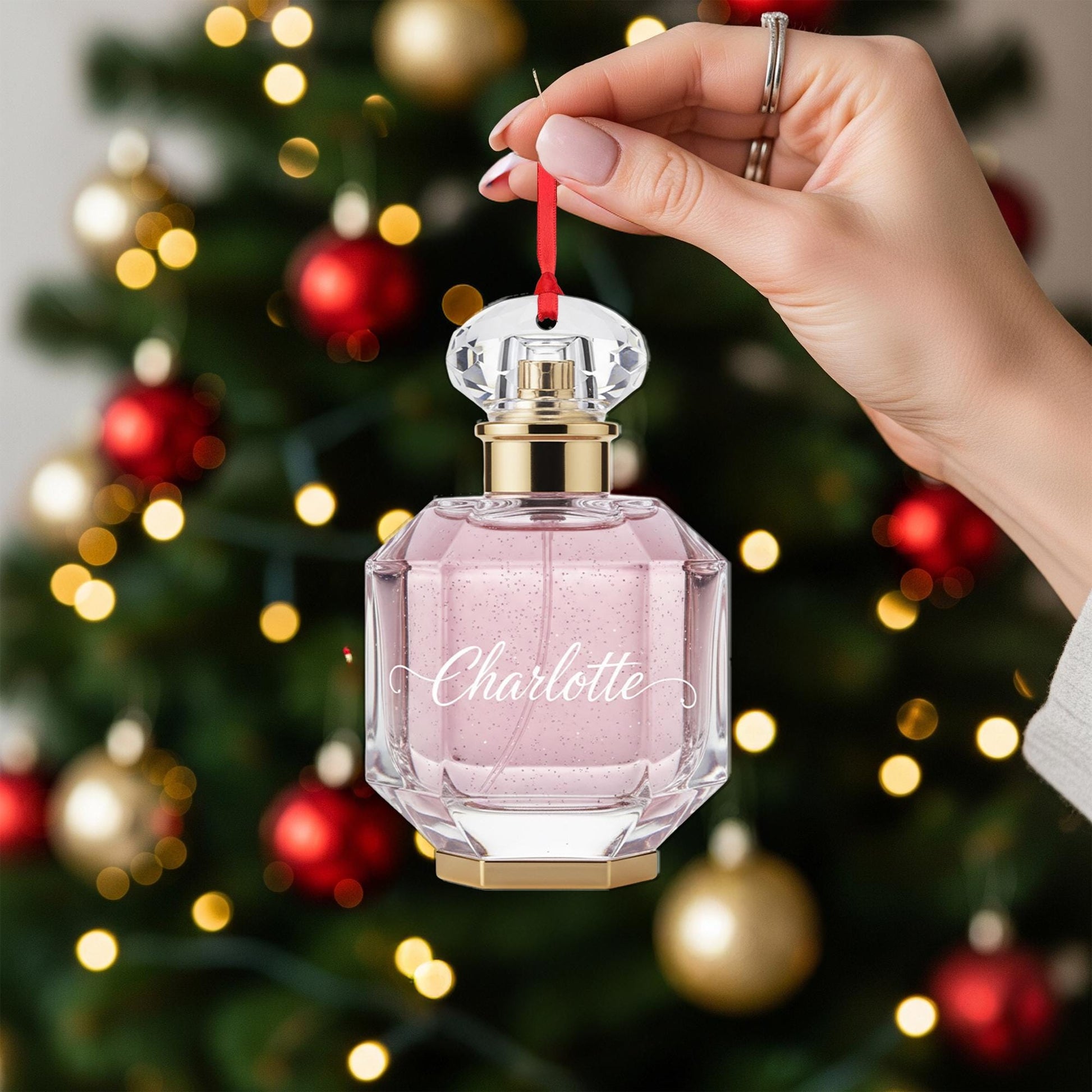Personalized Perfume Bottle Ornament – Custom Name Glass Decoration