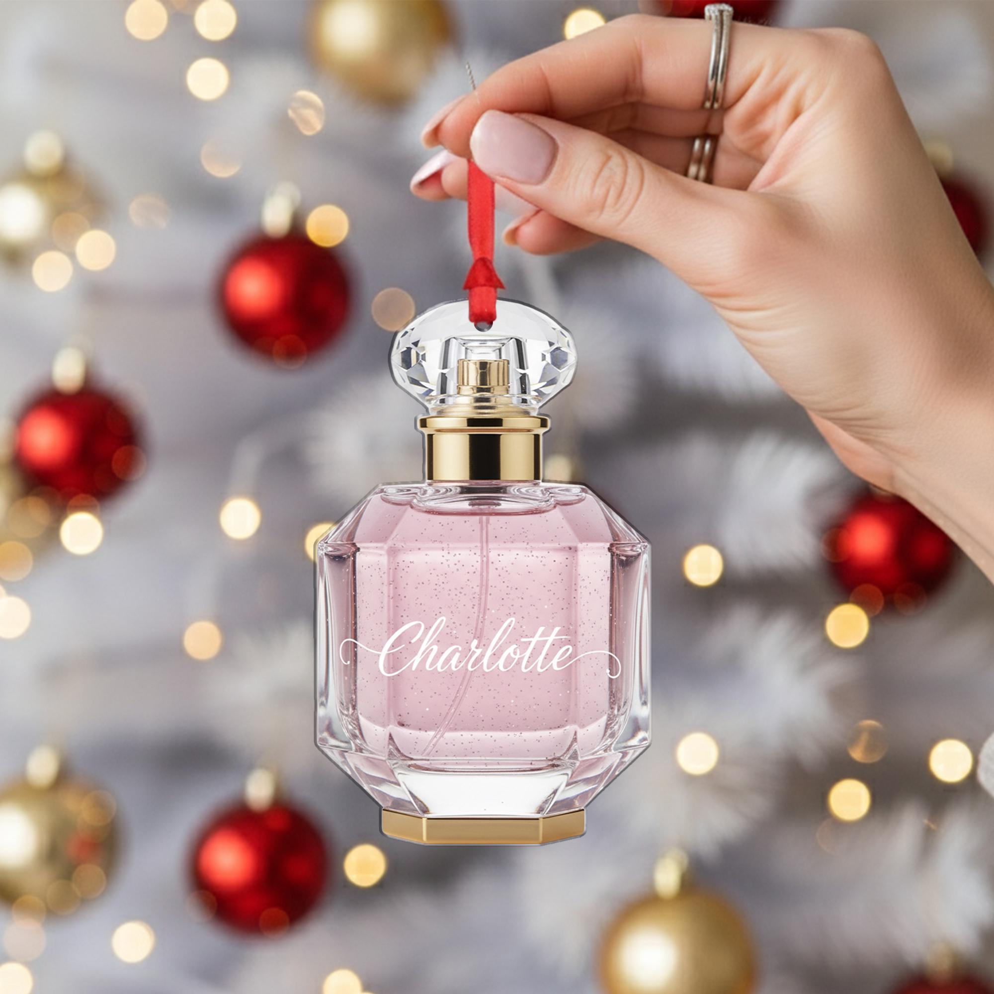Personalized Perfume Bottle Ornament – Custom Name Glass Decoration