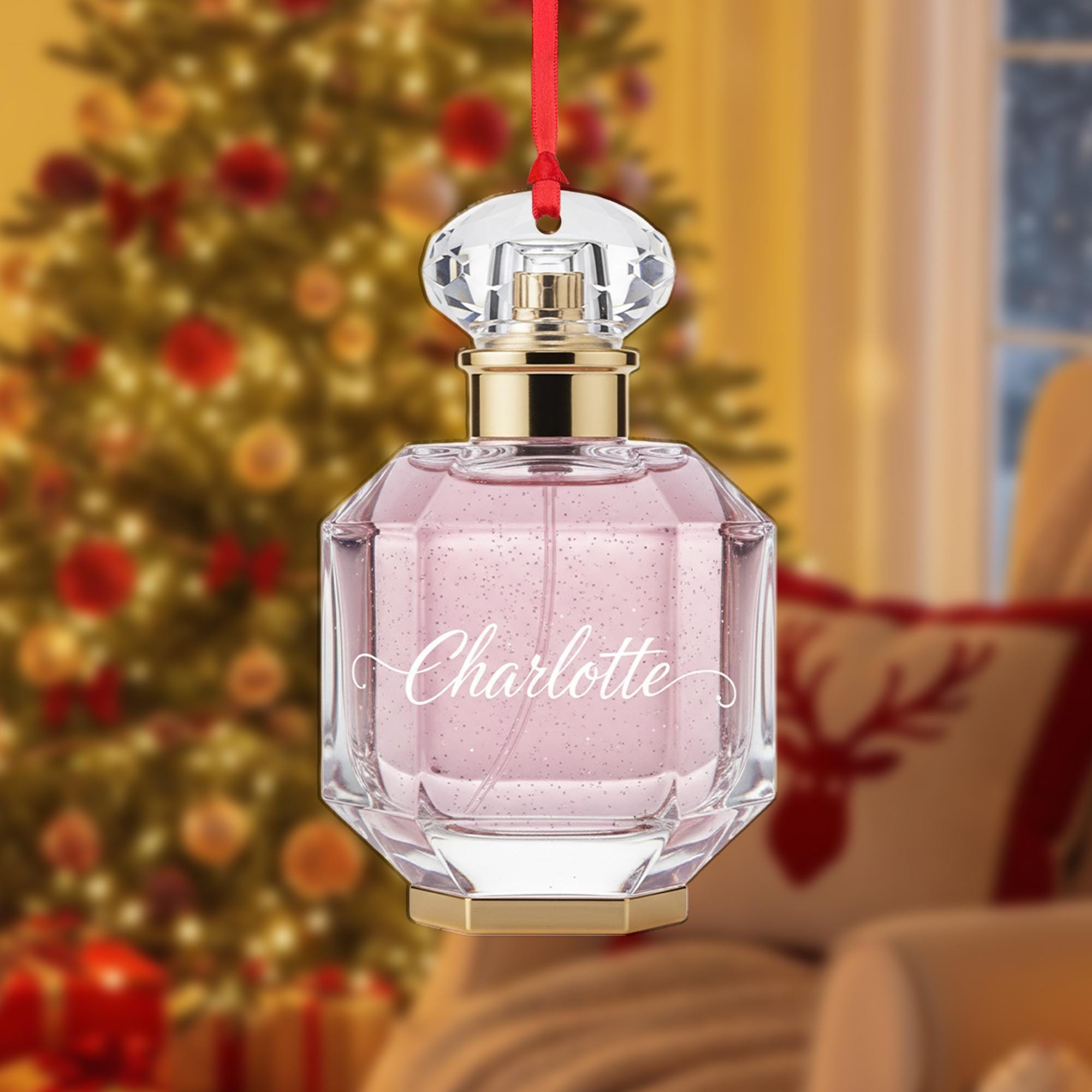 Personalized Perfume Bottle Ornament – Custom Name Glass Decoration
