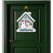 Personalized Wooden Door Hanger – Custom Polar Bear Family House Sign