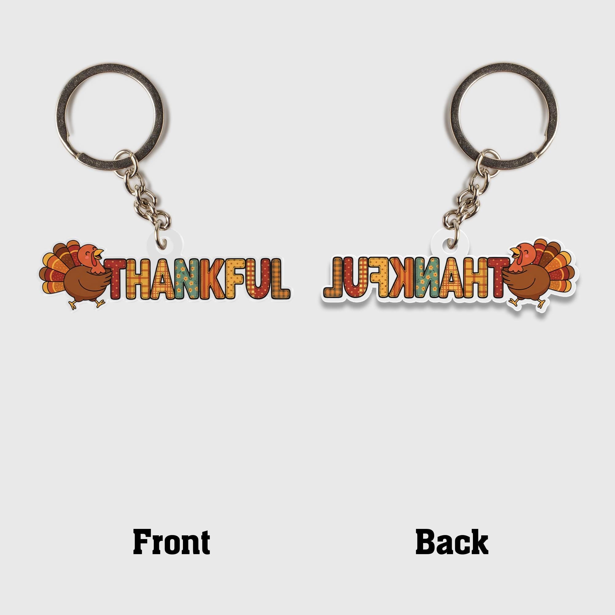 Acrylic Turkey Keychain – Thankful Fall Decoration Autumn Accessory