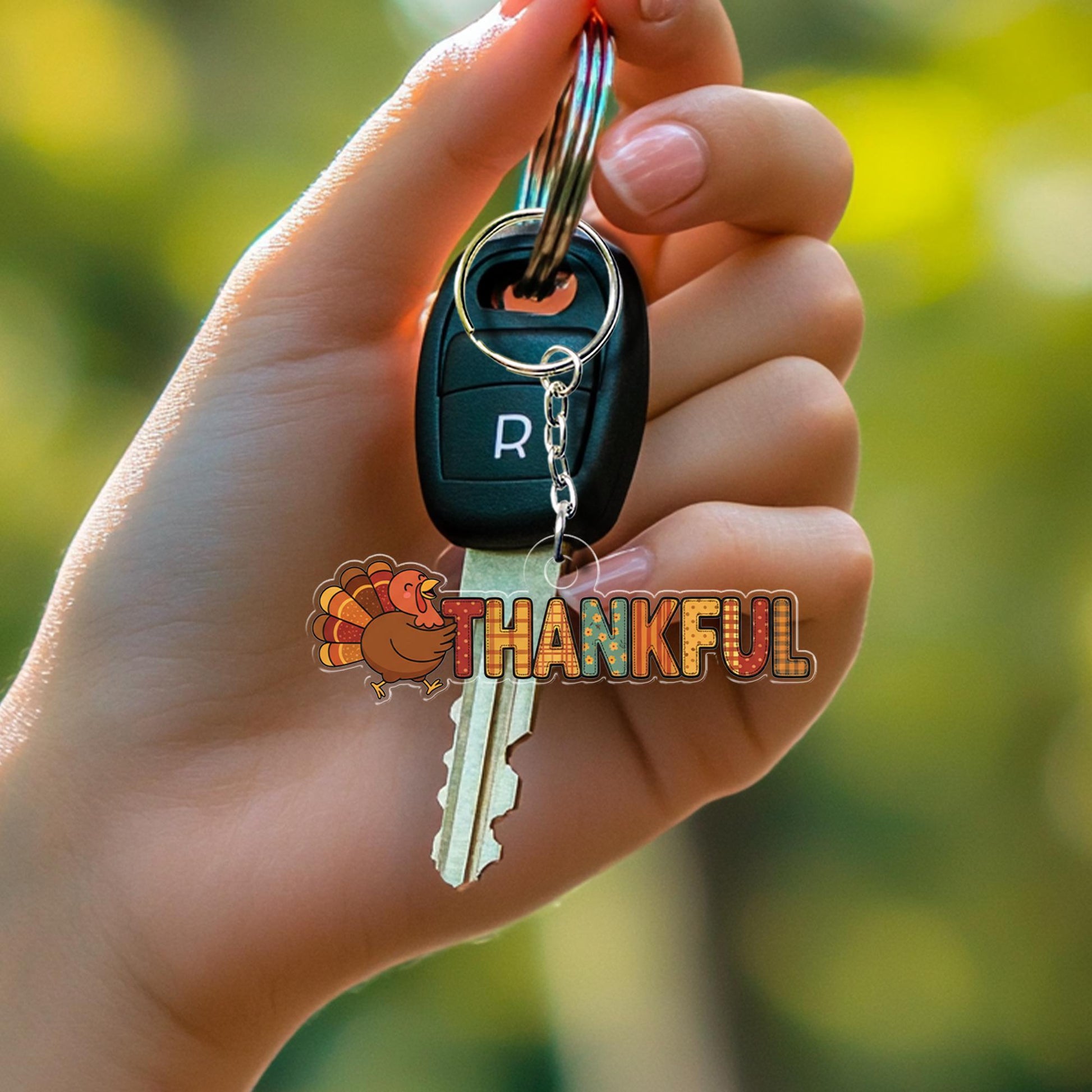 Acrylic Turkey Keychain – Thankful Fall Decoration Autumn Accessory