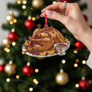 Turkey Dinner Christmas Ornament – Holiday Feast Decoration with Cranberry Sauce
