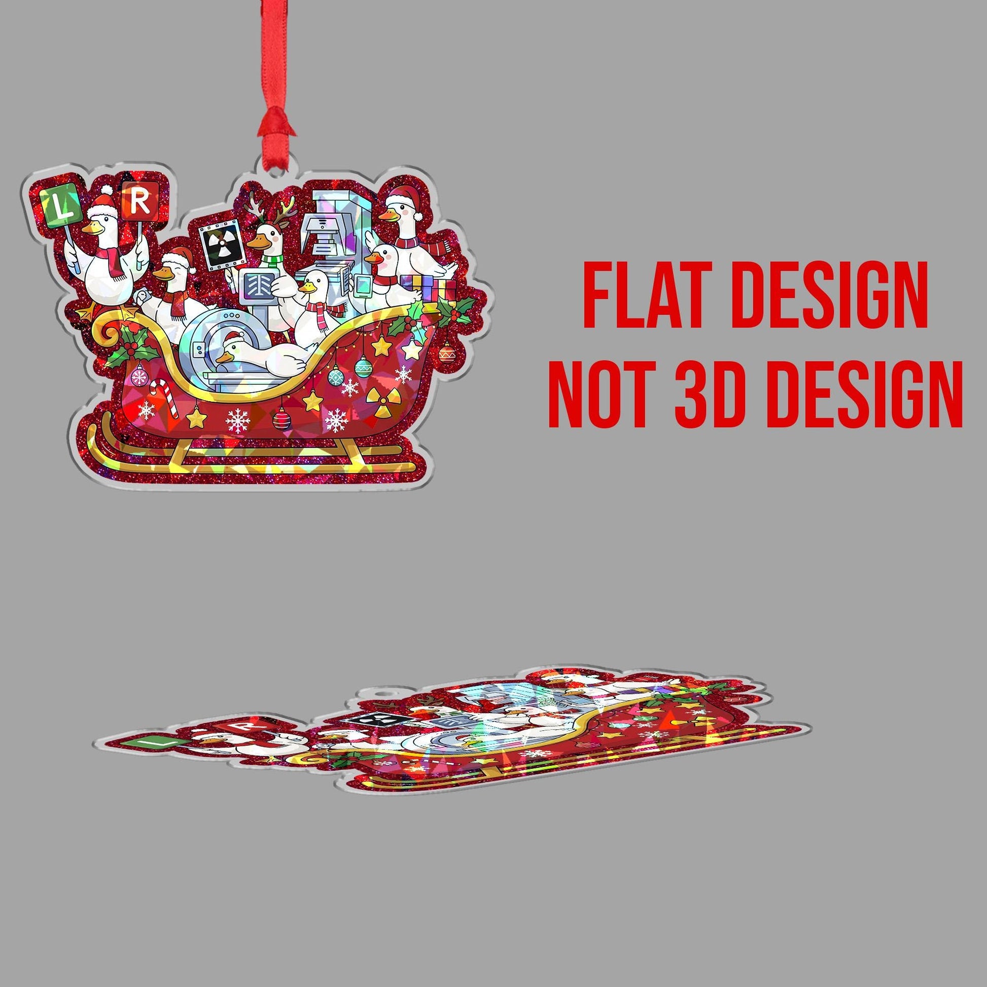 Holographic X-Ray Silly Goose Ornament Radiology Christmas Decor