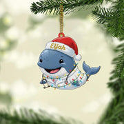Personalized Whale Ornament – Cute Nurse Doctor Christmas Tree Decoration Gift