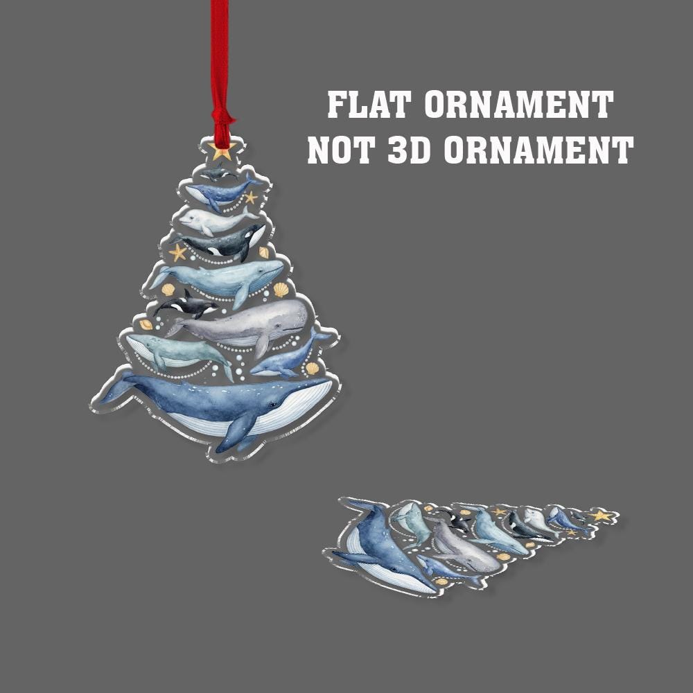 Whale Tree Ornament – Acrylic Whale Christmas Decor