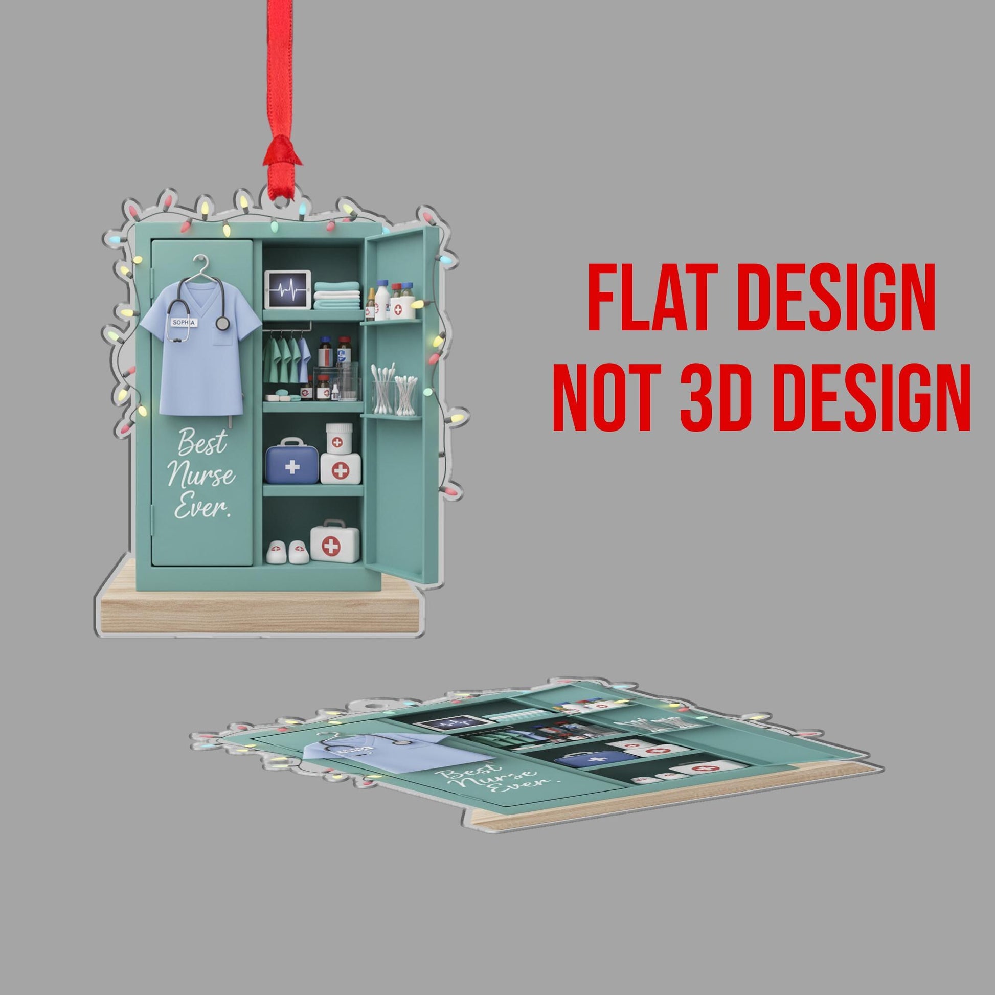 Personalized Nurse Locker Ornament: Acrylic Medical Gift