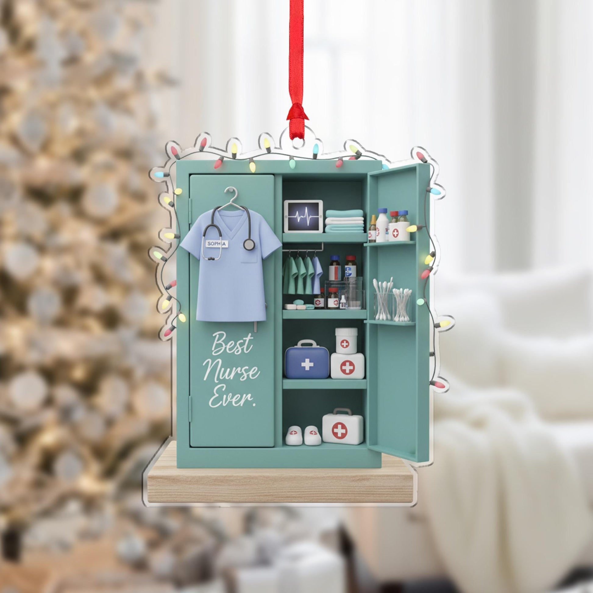 Personalized Nurse Locker Ornament: Acrylic Medical Gift