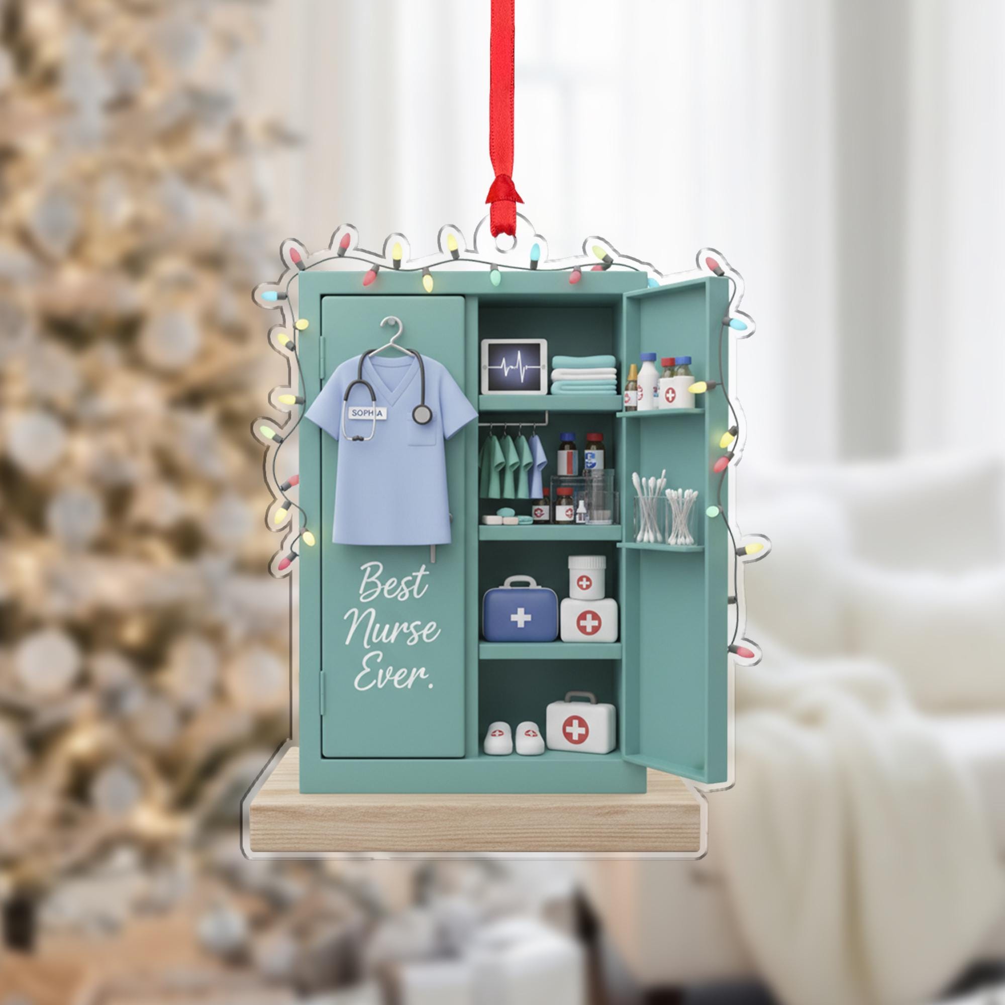Personalized Nurse Locker Ornament: Acrylic Medical Gift