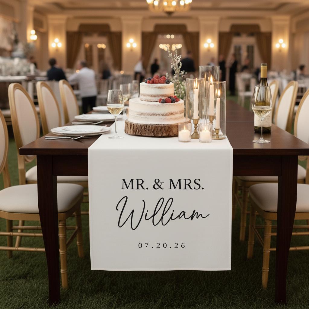 Custom Wedding Table Sign Personalized Reception Runner Head Table Decor