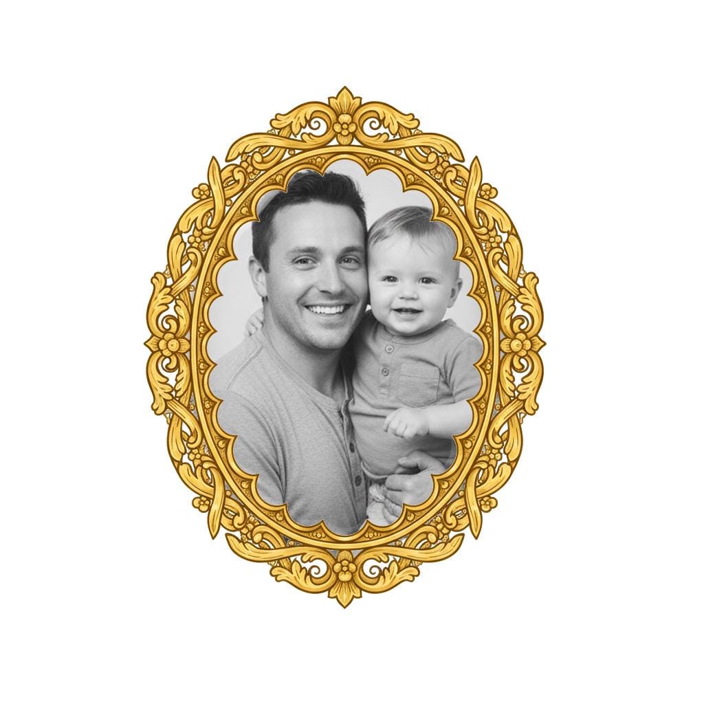 Personalized Photo Memorial Ornament: "Walk With Me Today Dad" Acrylic Keepsake