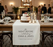 Custom Wedding Table Decor: Personalized Rehearsal Dinner Banner
