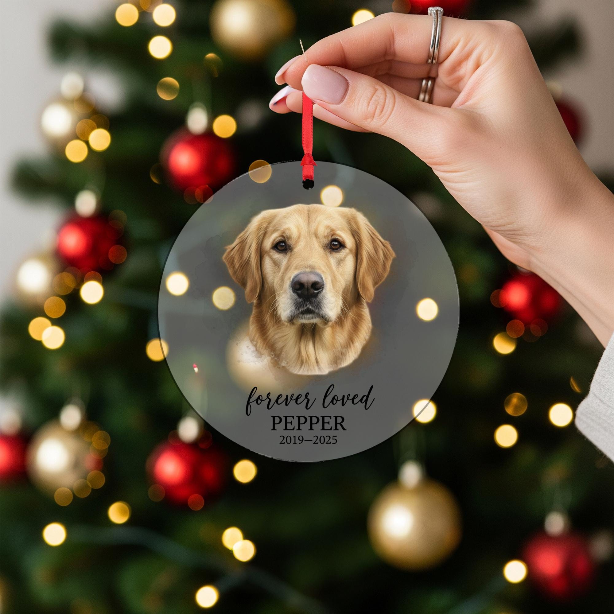 Custom Pet Memorial Ornament – Personalized Dog Keepsake for Loss and Remembrance